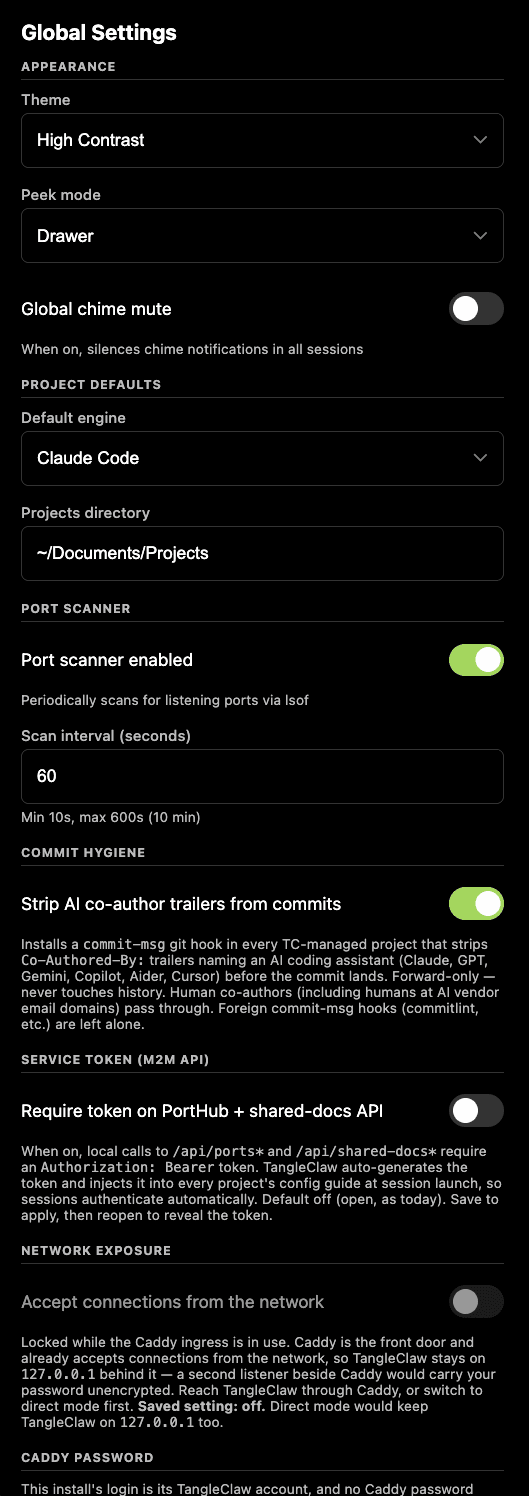 Global Settings